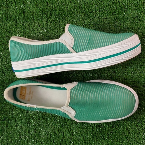 Keds Shoes - Keds “Kate Spade” New York Triple Decker Green striped sneaker’s size 7